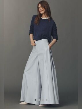 Maeve A-Line High-Waist Palazzo Pants, Sz2. Niagara mist NWT